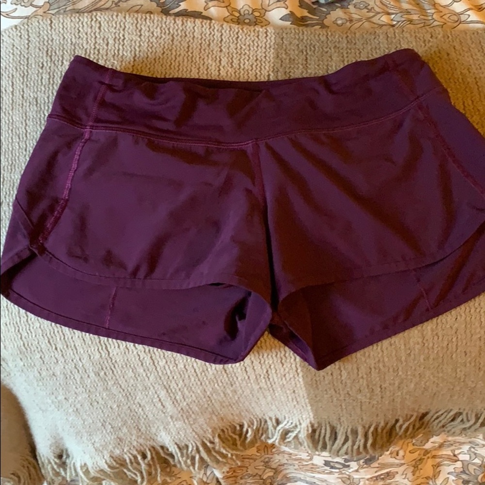 Lululemon speed shorts size 4 plum